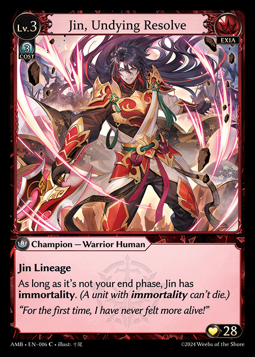 AMB • EN–006　C　Jin, Undying Resolve　Foil