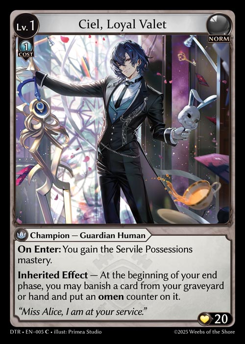 DTR • EN–005　C　Ciel, Loyal Valet　Foil