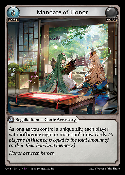AMB EN-017 [SR] Mandate of Honor
