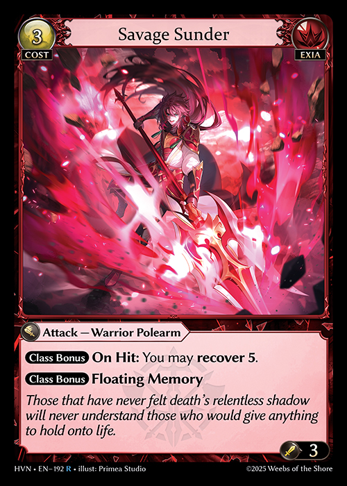 HVN • EN–192　R　Savage Sunder　Foil