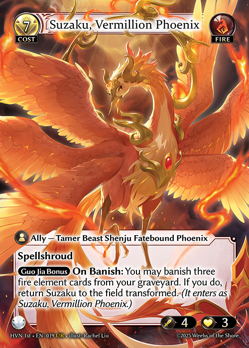 HVN 1st • EN–019　UR　Fabled Ruby Fatestone/Suzaku, Vermillion Phoenix