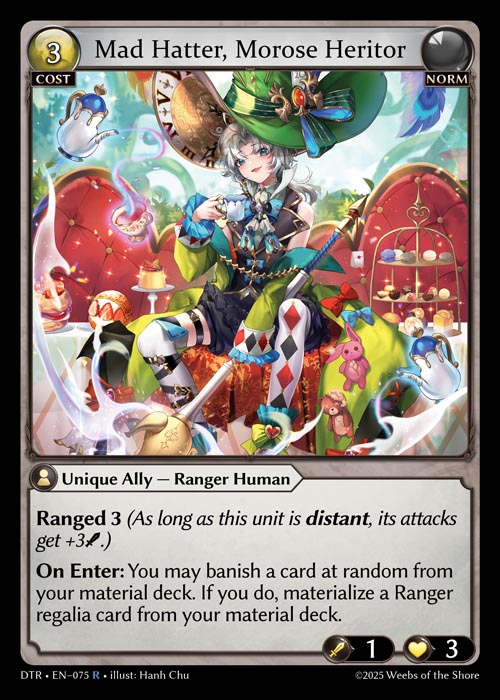 DTR • EN–075　R　Mad Hatter, Morose Heritor　Foil